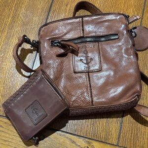 Brown Leather Men’s Bag and Wallet Set